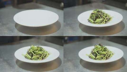 饭店厨师盛菜装盘高清在线视频素材下载