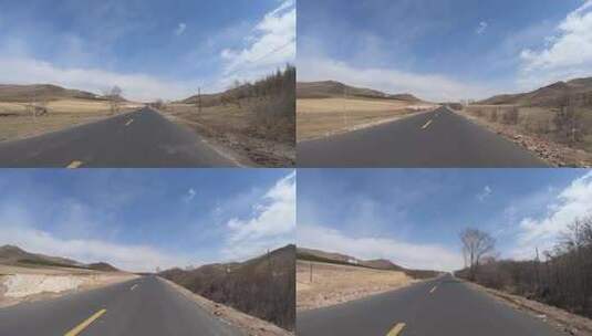 春季京北草原高速公路（第一视角）高清在线视频素材下载