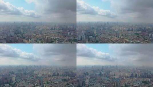 鸟瞰城市 上海 静安 共和新路 汶水路高清在线视频素材下载