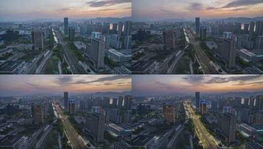 杭州滨江城市日落高清在线视频素材下载