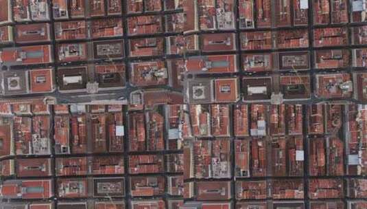 Lisbon， Rua Augusta街建筑物俯视图高清在线视频素材下载