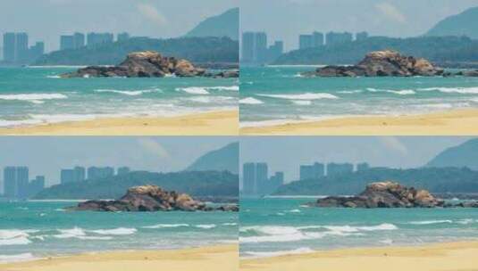 4K拍摄海南沙滩夏天产生的热浪高清在线视频素材下载