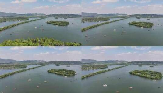 航拍杭州西湖三潭印月高清在线视频素材下载