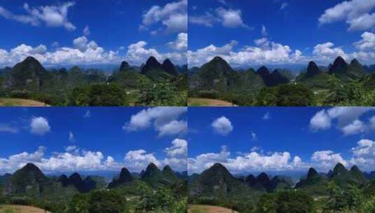 蓝天白云下的桂林山水延时拍摄高清在线视频素材下载