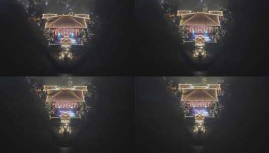 航拍浦江之首2023上海朗诵艺术节灯光秀高清在线视频素材下载