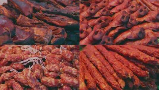 川味特产美食腊肉高清在线视频素材下载