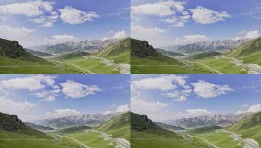 祁连山山脉 青藏地区 蓝天草原高清在线视频素材下载