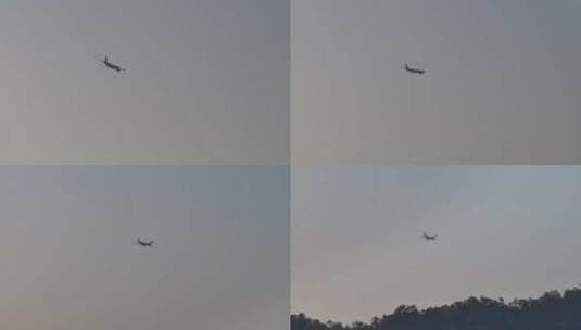 仰拍天上飞过的飞机高清在线视频素材下载