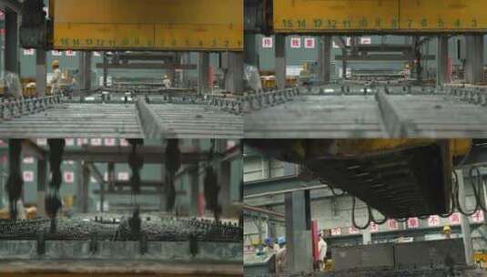 混泥土预制桥梁板厂生产 工人钢筋水泥高清在线视频素材下载