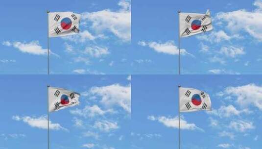 韩国国旗高清在线视频素材下载