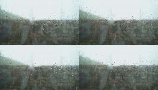 玻璃上的雨水高清在线视频素材下载