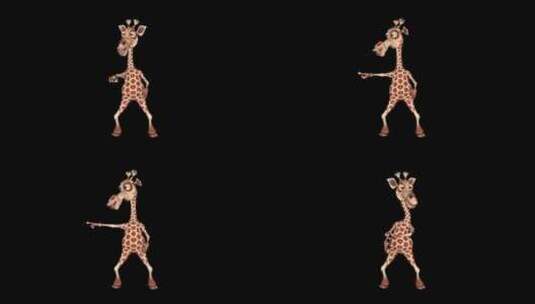 跳舞的长颈鹿动画高清在线视频素材下载