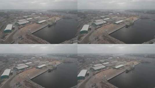 工业港口航拍高清在线视频素材下载