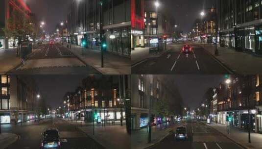 城市街道夜晚景观高清在线视频素材下载
