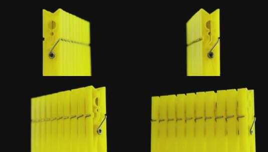 黄色晾衣夹高清在线视频素材下载