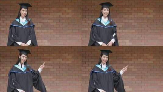 毕业那天女生开心的拍照高清在线视频素材下载