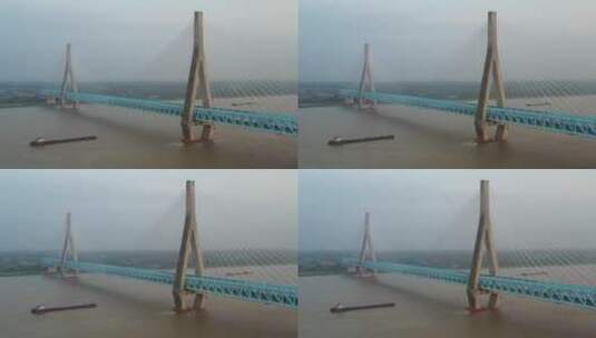 安徽安庆长江铁路大桥风光高清在线视频素材下载