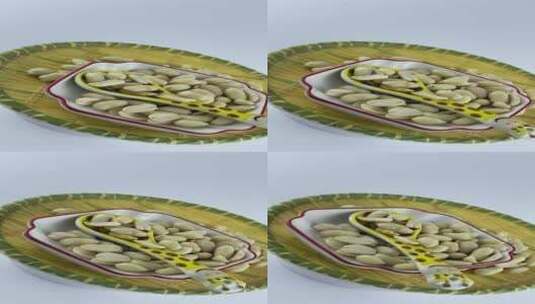 蜕皮花生仁转盘静物视频高清在线视频素材下载