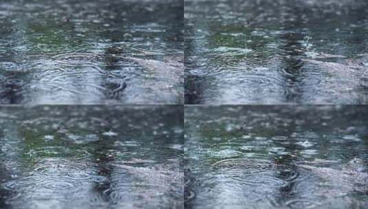 雨滴落在水中高清在线视频素材下载