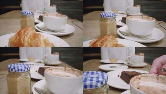 咖啡桌上的下午茶高清在线视频素材下载