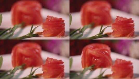 花刀摆盘西红柿番茄高清在线视频素材下载