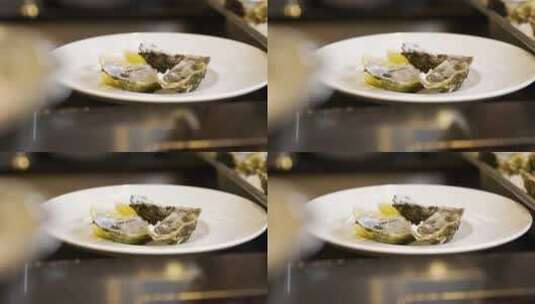 特写镜头的牡蛎高清在线视频素材下载