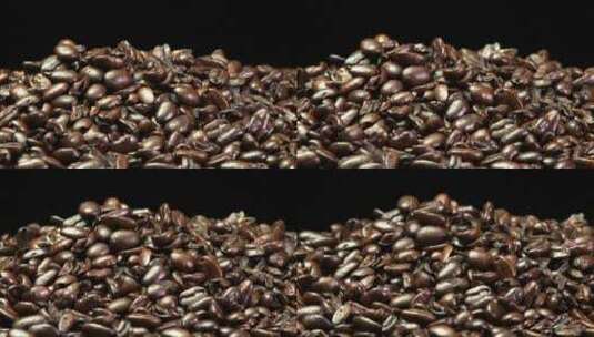 一堆烤好的咖啡豆高清在线视频素材下载