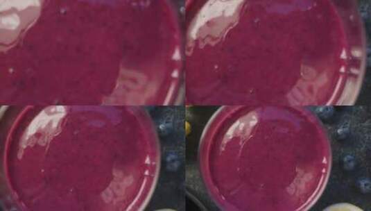 浆果冰沙的特写镜头高清在线视频素材下载