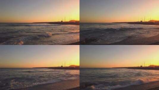 黄昏下的海景高清在线视频素材下载