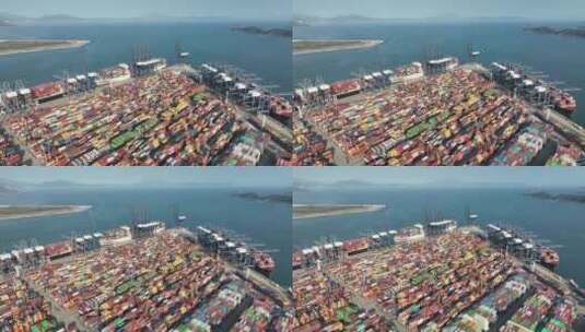 盐田 盐田码头 码头 货柜 海运 集装箱高清在线视频素材下载