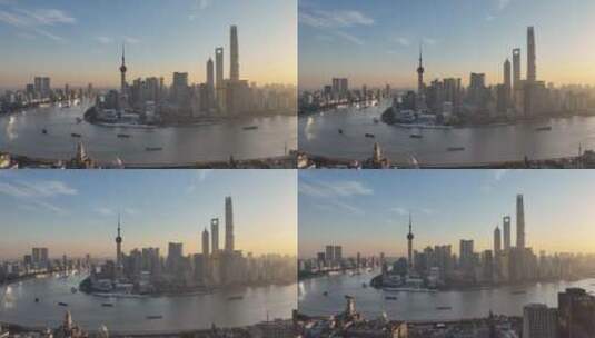 上海天际线航拍高清在线视频素材下载