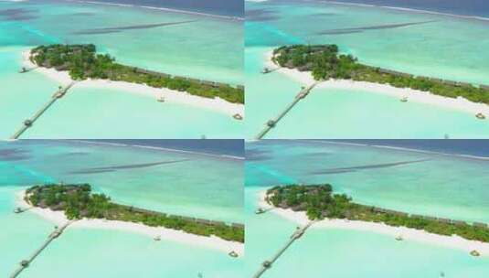 被绿松石海包围的小岛高清在线视频素材下载