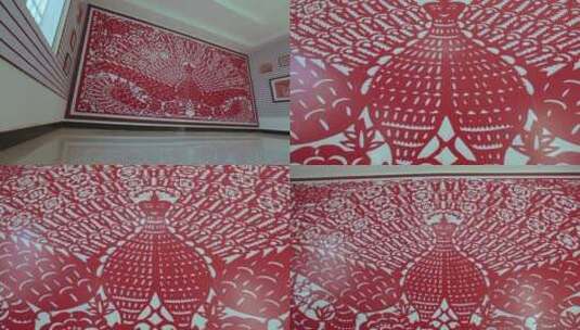 傣族剪纸艺术馆孔雀造型剪纸高清在线视频素材下载