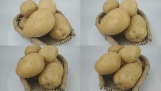 农家新鲜土豆有机食材马铃薯4k视频高清在线视频素材下载