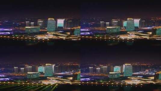 长沙洲际酒店-中信银行大楼夜景-竖版高清在线视频素材下载
