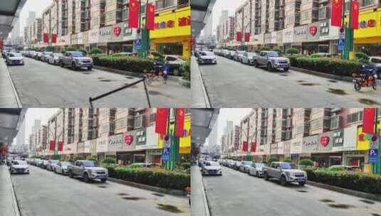 疫情小区门店步行街路上行人街头景象高清在线视频素材下载