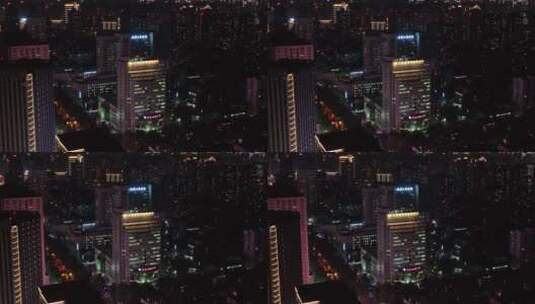 陕西省人民医院航拍夜景高清在线视频素材下载