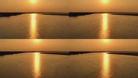 黄河水面逆光唯美夕阳高清在线视频素材下载