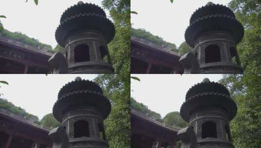 杭州飞来峰韬光寺建筑风景高清在线视频素材下载