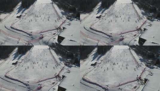滑雪场航拍素材高清在线视频素材下载
