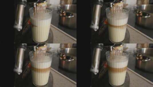 咖啡机冲泡的咖啡高清在线视频素材下载