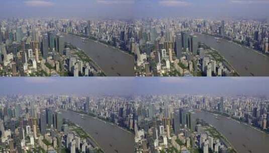 航拍上海 城市建筑1高清在线视频素材下载
