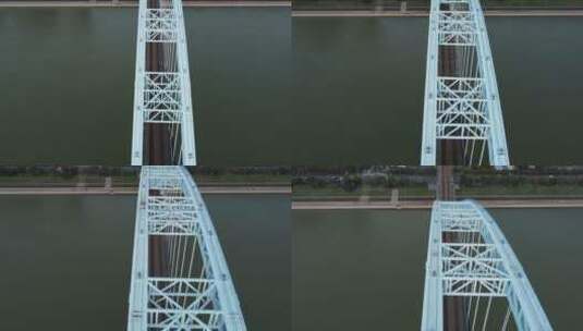 航拍武汉长江大桥高清在线视频素材下载