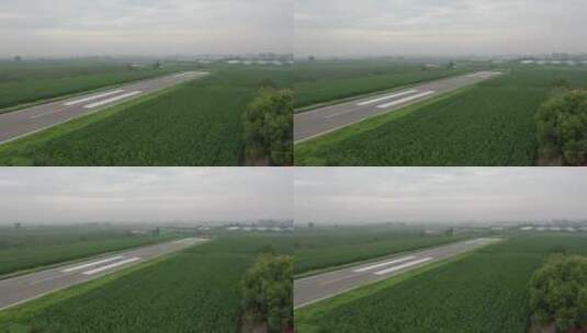 航拍通用航空机场跑道高清在线视频素材下载