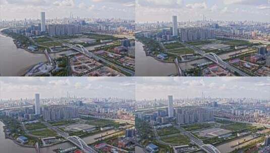 4K上海全景航拍高清在线视频素材下载