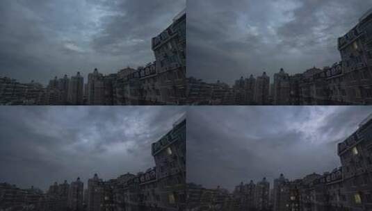 北京天通苑建筑风暴阴云延时高清在线视频素材下载