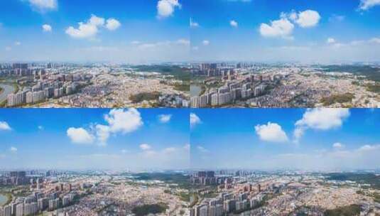 8K航拍广州番禺城市天际线城市风光延时高清在线视频素材下载