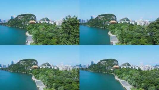 广西柳州城市风光航拍柳江风景高清在线视频素材下载