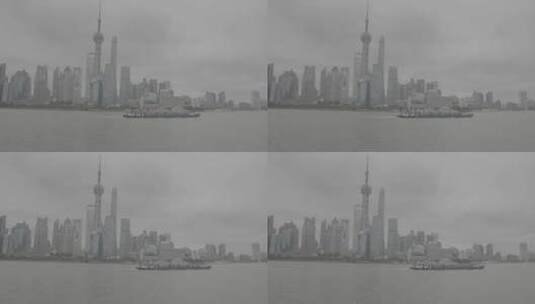 8K(log2素材)上海外滩黄浦江轮船高清在线视频素材下载