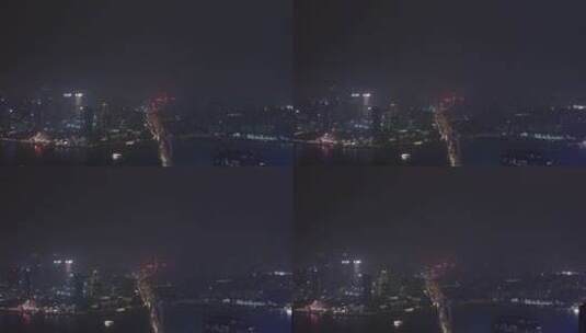 广东省广州市市中心城市夜景航拍高清在线视频素材下载